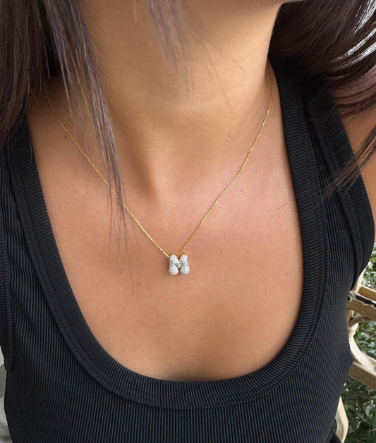Bubble initial Necklace