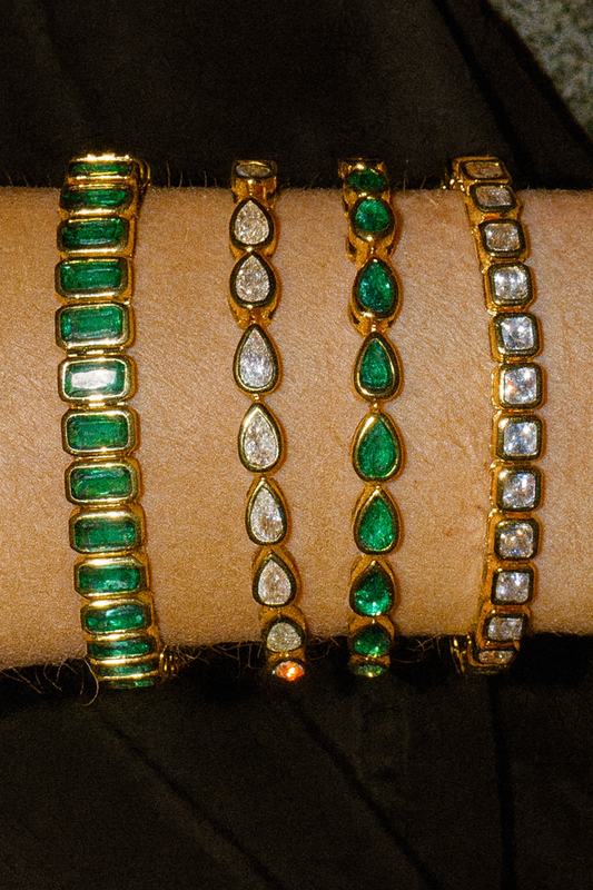 Ely Tear Drop Green Bracelet