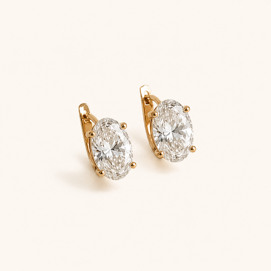 OVAL STUD EARRINGS