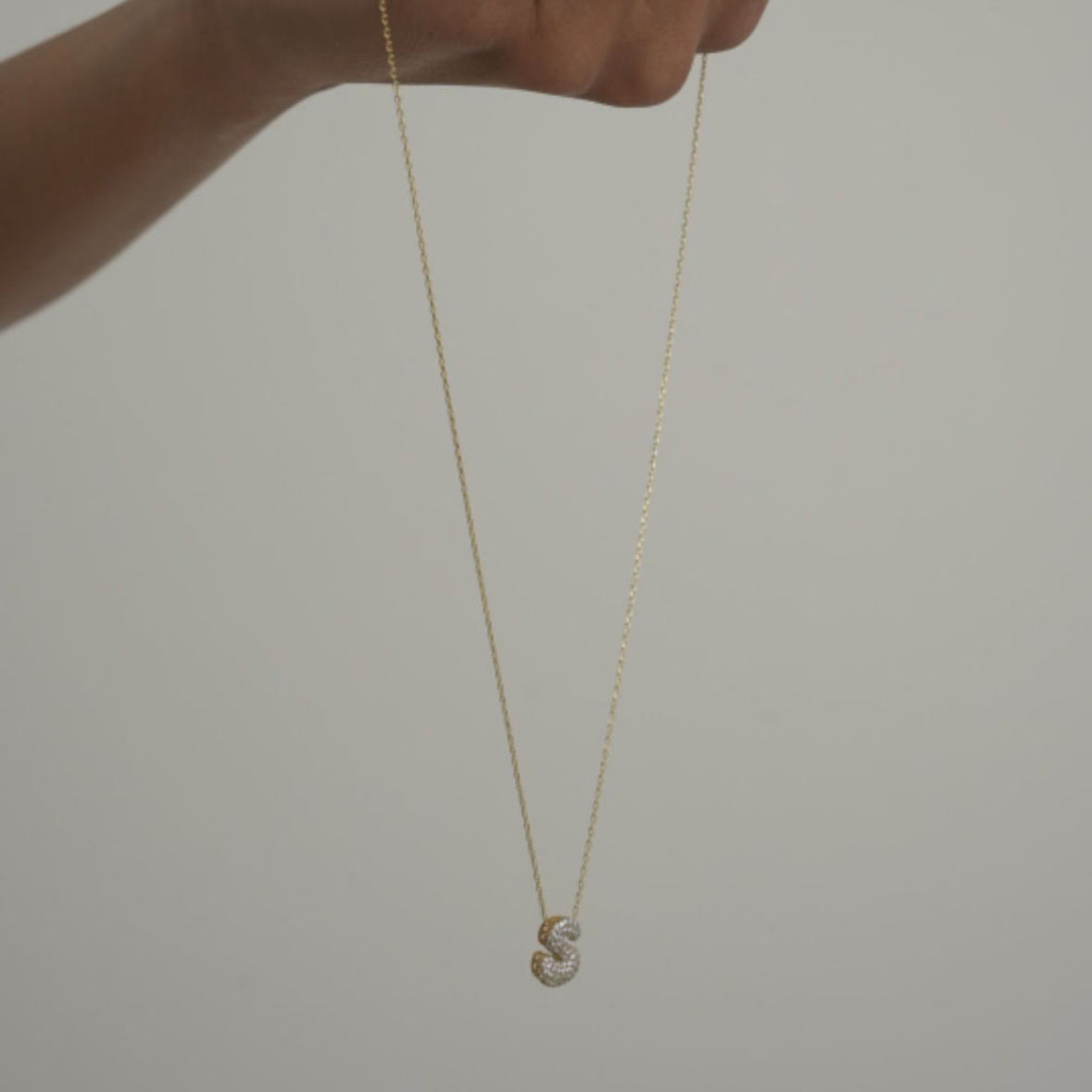 Bubble initial Necklace
