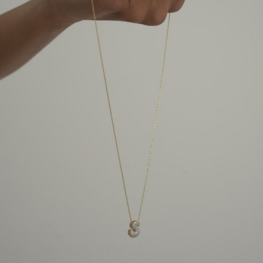 Bubble initial Necklace