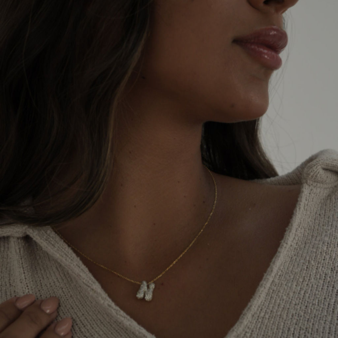 Bubble initial Necklace