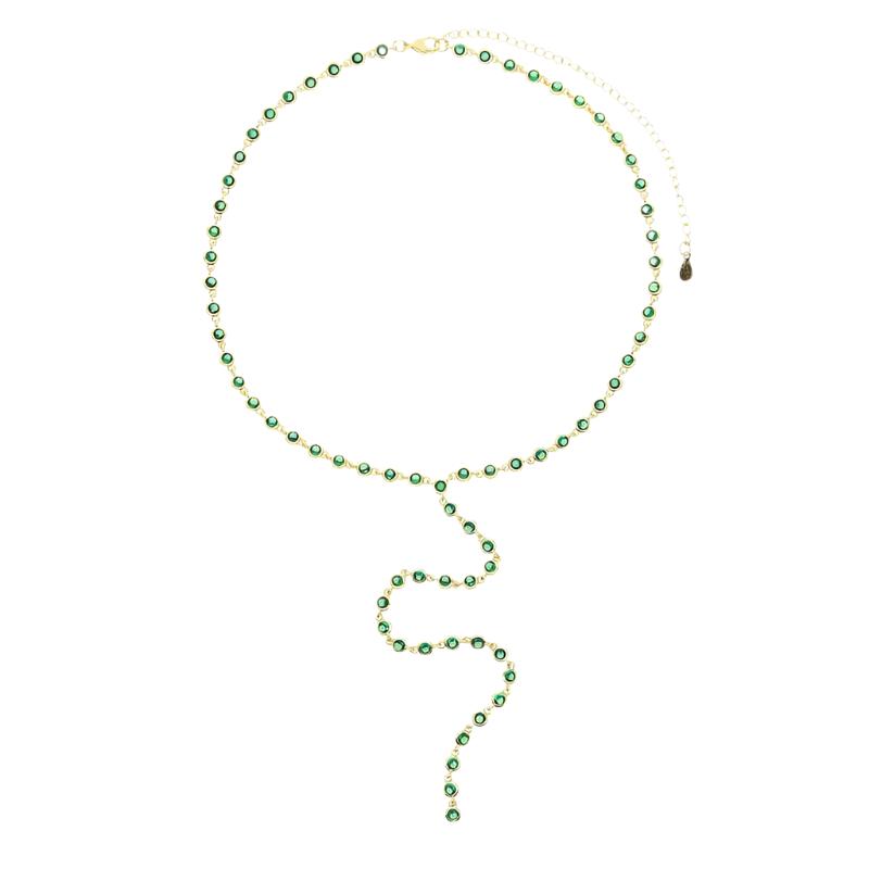 Seen Green Lariat Necklace