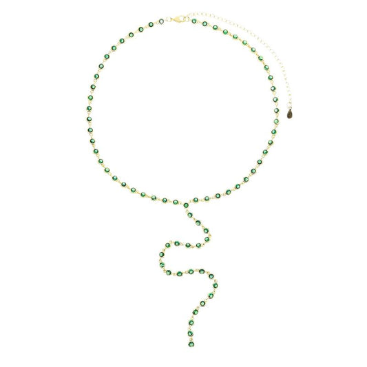 Seen Green Lariat Necklace