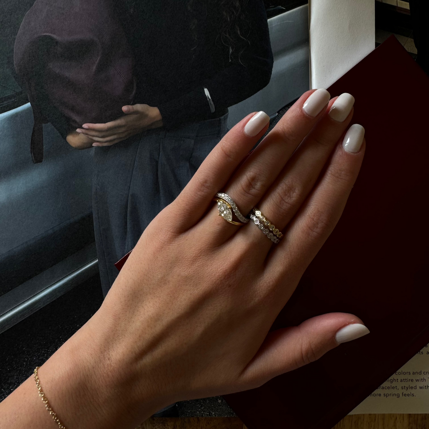 Diana Bezeled Silver Ring