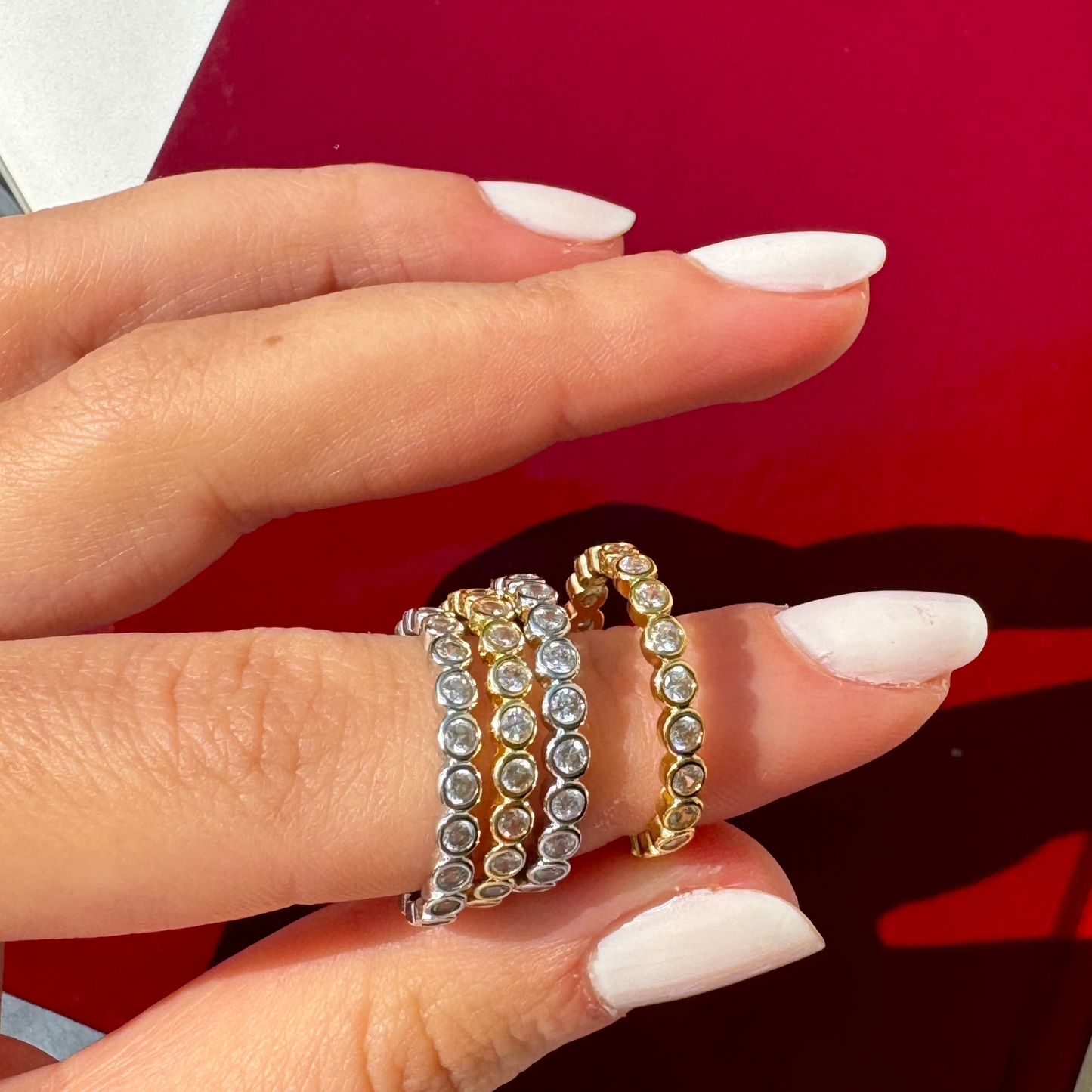Diana Bezeled Silver Ring