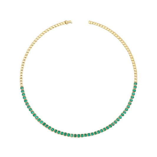 Green Baguette Necklace